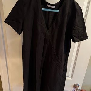 Zara black v neck dress. Great for work.